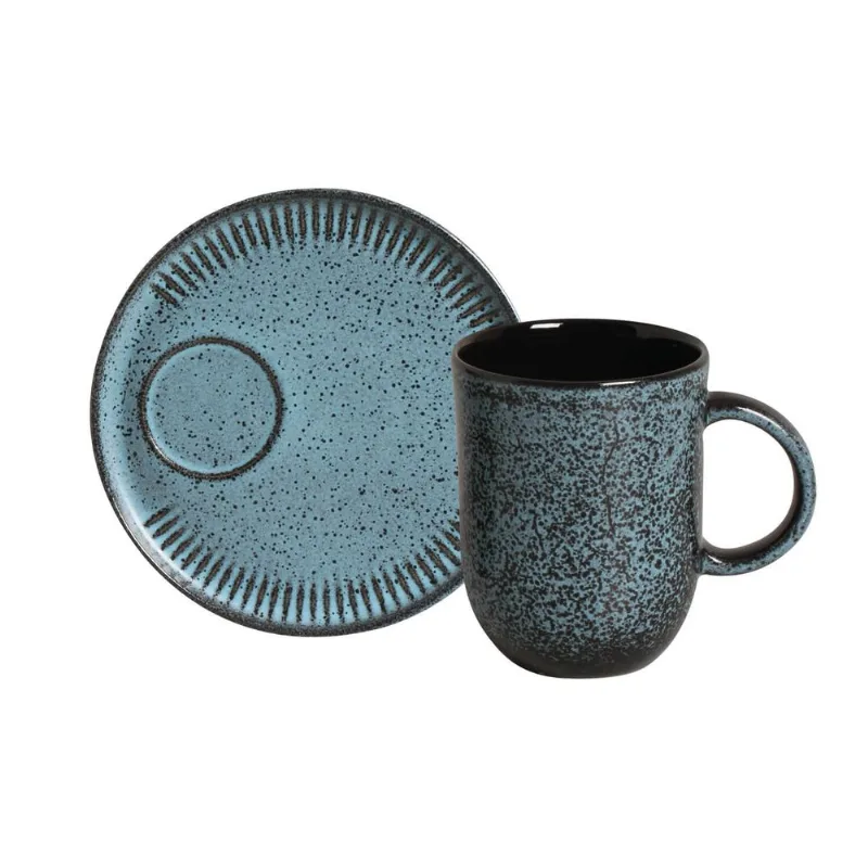 Kit Canecas Coup Stoneware com Pires Night Sky 330ML