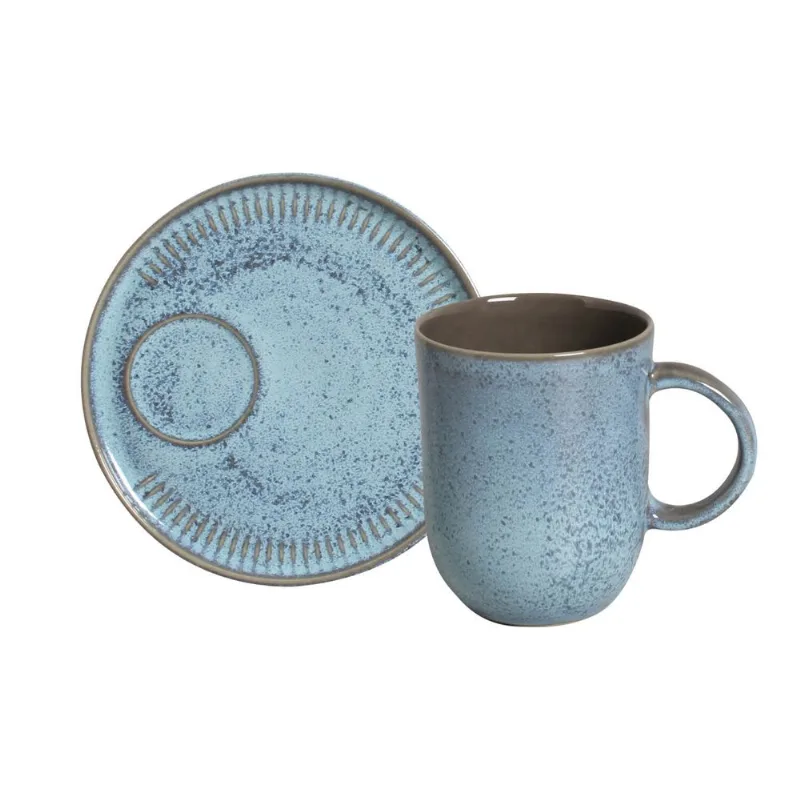 Kit Canecas Coup Stoneware com Pires Breeze 330ML