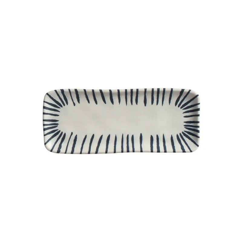Conjunto com 4 Travessas Retangular Pequena Orgânico Elemento 22x9,5cm