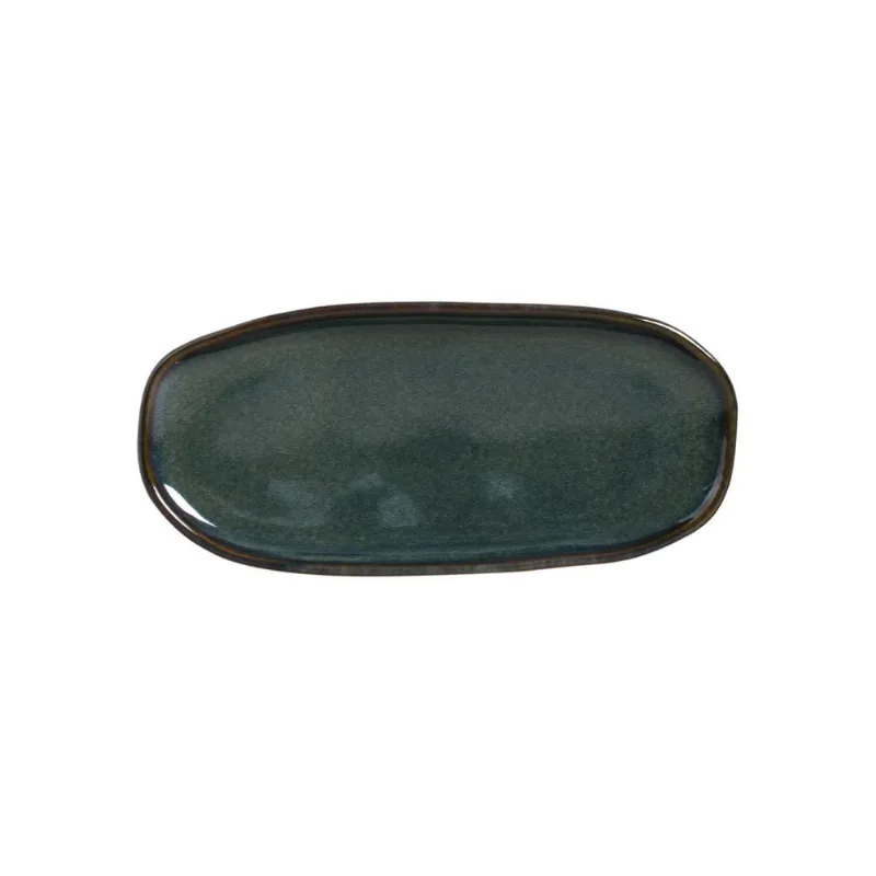 Conjunto com 4 Travessas Oval Rasa Pequena Orgânico Oceano 23x11cm