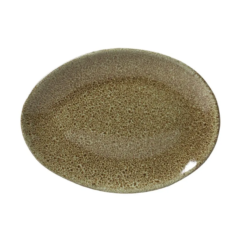 Conjunto com 6 Pratos de Sobremesa Oval Orgânico Croco 22,5x16,5x2,5cm