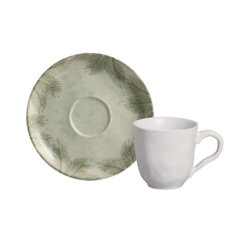Conjunto com 6 Xícaras de Café com Pires Bio Tropicália 120ml