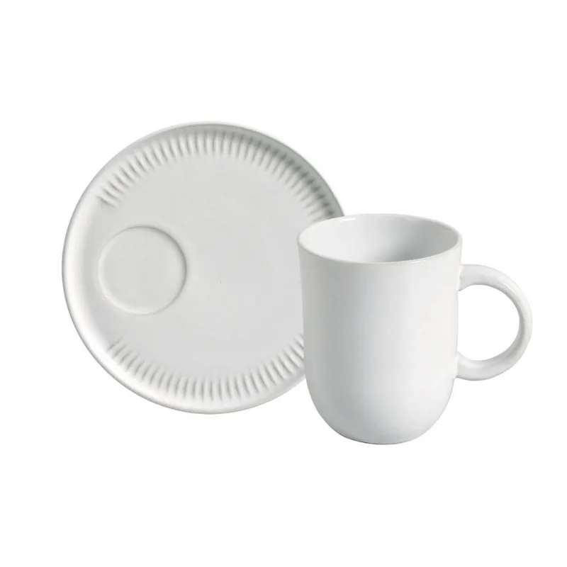 Kit Canecas Coup Stoneware com Pires New White 330ML