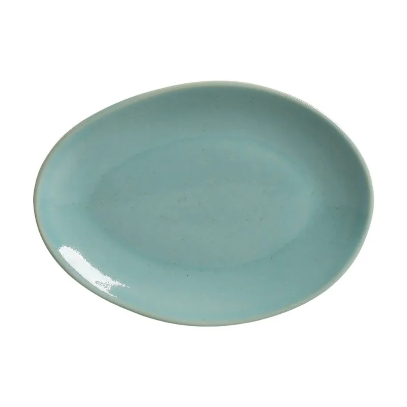 Conjunto com 6 Pratos de Sobremesa Oval Orgânico Curaçao 22,5x16,5x2,5cm