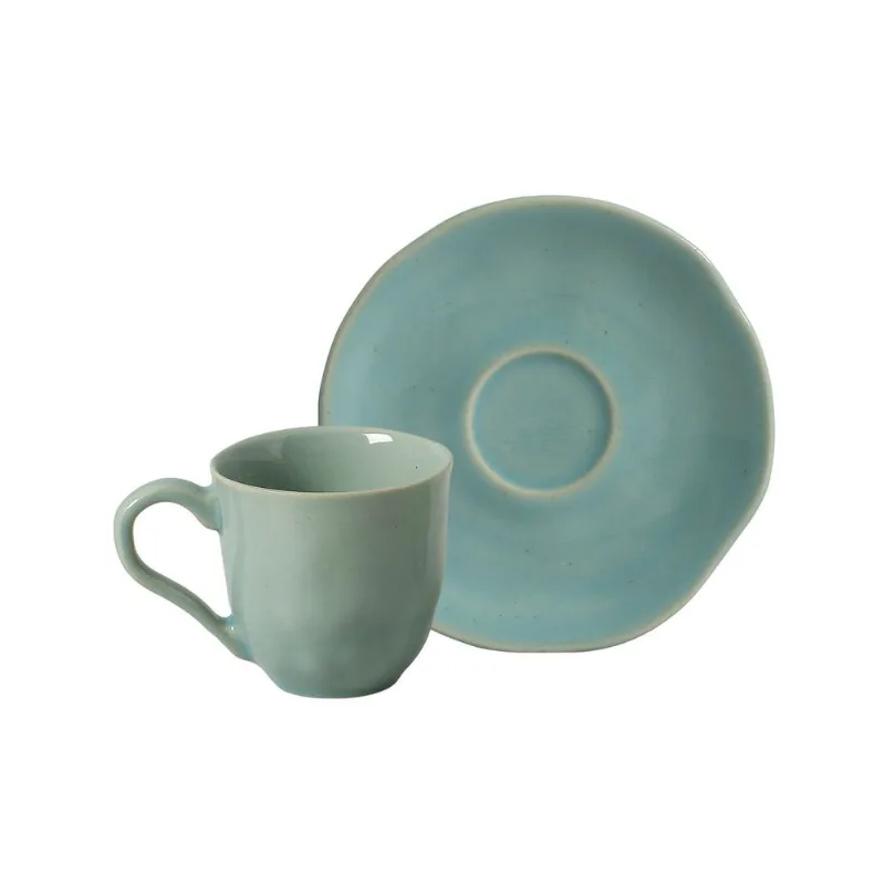 Conjunto com 6 Xícaras de Café com Pires Orgânico Curaçao 120ml