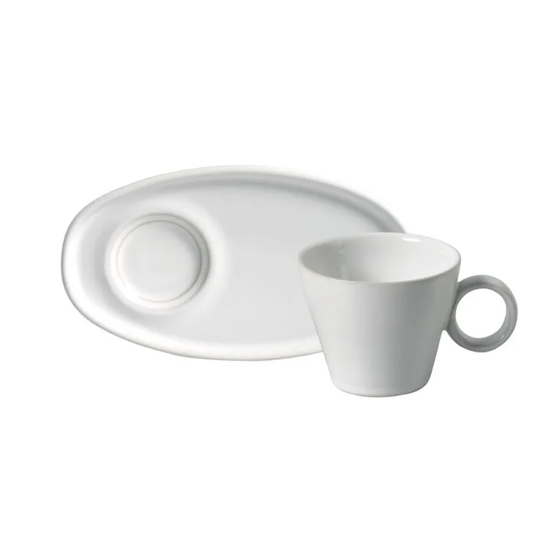 Conjunto com 6 Xícaras de Café Neo com Pires Oval New White 110ml