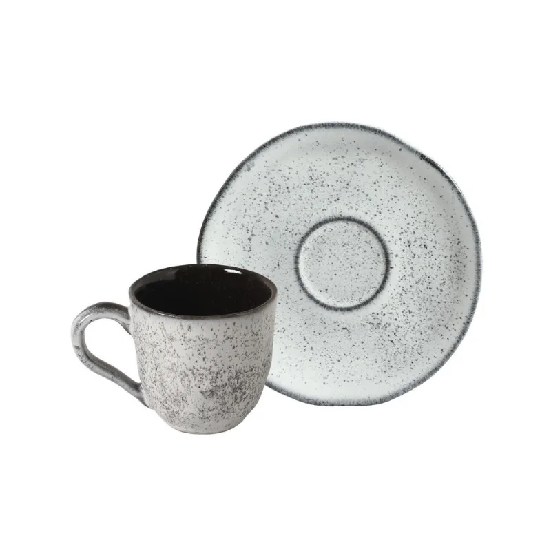 Conjunto com 6 Xícaras de Café com Pires Orgânico Echo 120ml