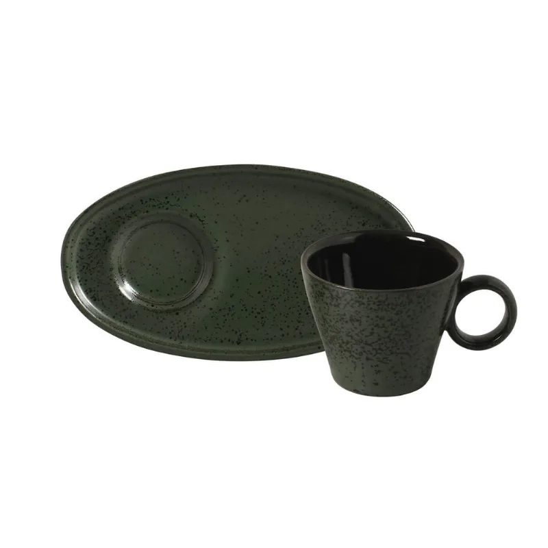 Conjunto com 6 Xícaras de Café Neo com Pires Oval Greenery 110ml