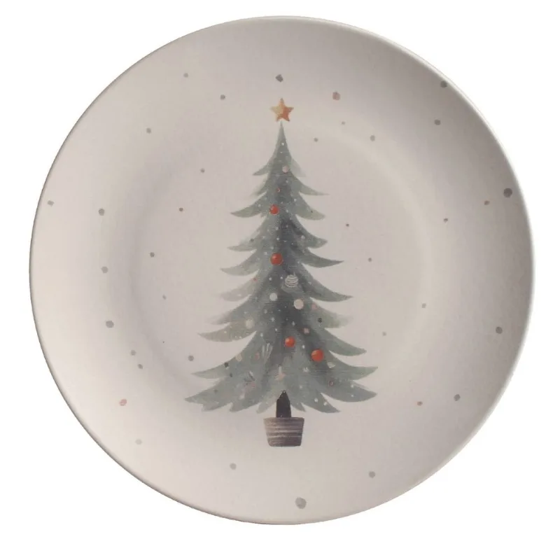 Conjunto com 6 Pratos Raso Coup Stoneware Noite de Natal Ø26cm