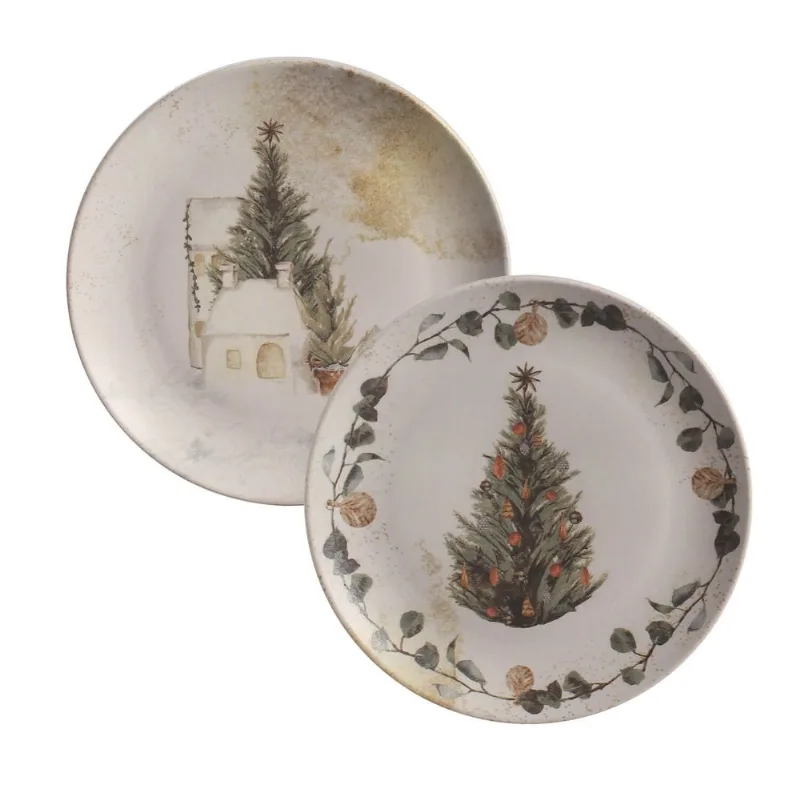 Conjunto com 6 Pratos de Sobremesa Coup Stoneware Noite Feliz Ø19,4cm