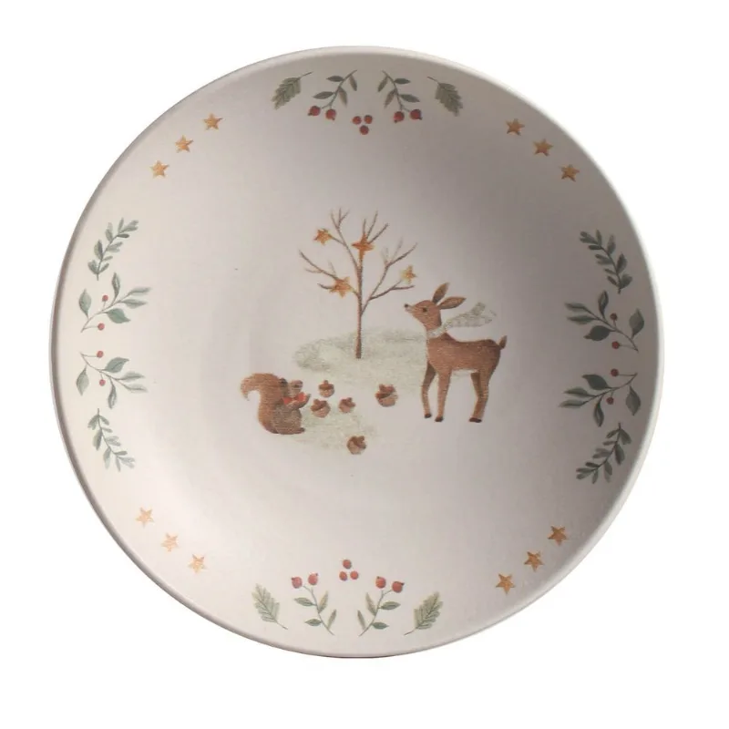 Conjunto com 6 Pratos Fundo Coup Stoneware Christmas Card Ø20,3cm 600ml