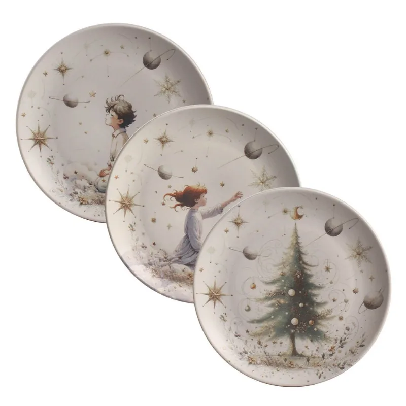 Kit com 6 Pratos de Sobremesa Coup Stoneware Encantados Ø19,4cm