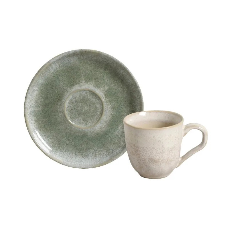 Conjunto com 6 Xícaras De Café com 6 Pires Bio Moss 120ml