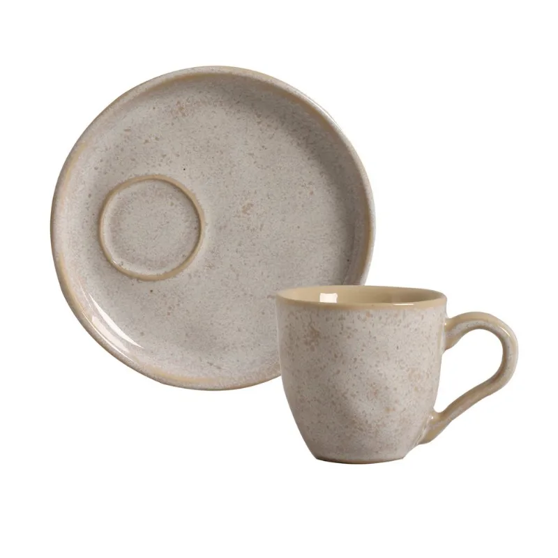 Conjunto com 6 Xícaras De Café Bio 70ml com 6 Pires Descentralizado Latte