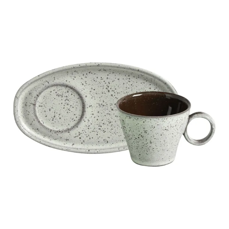 Conjunto com 6 Xícaras de Café Neo com Pires Oval Pistache 110ml