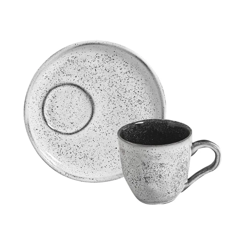 Conjunto com 6 Xícaras De Chá com 6 Pires Descentralizado Echo 170ml