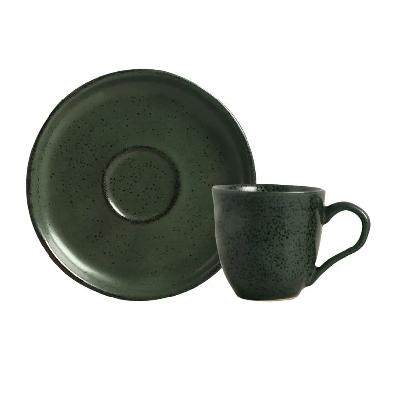 Conjunto com 6 Xícaras de Café com Pires Bio Greenery 120ml