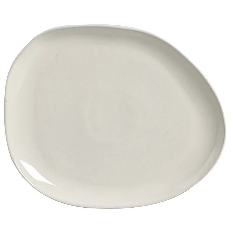Conjunto com 6 Pratos Raso Oval Orgânico Glam 31x24x2,5cm