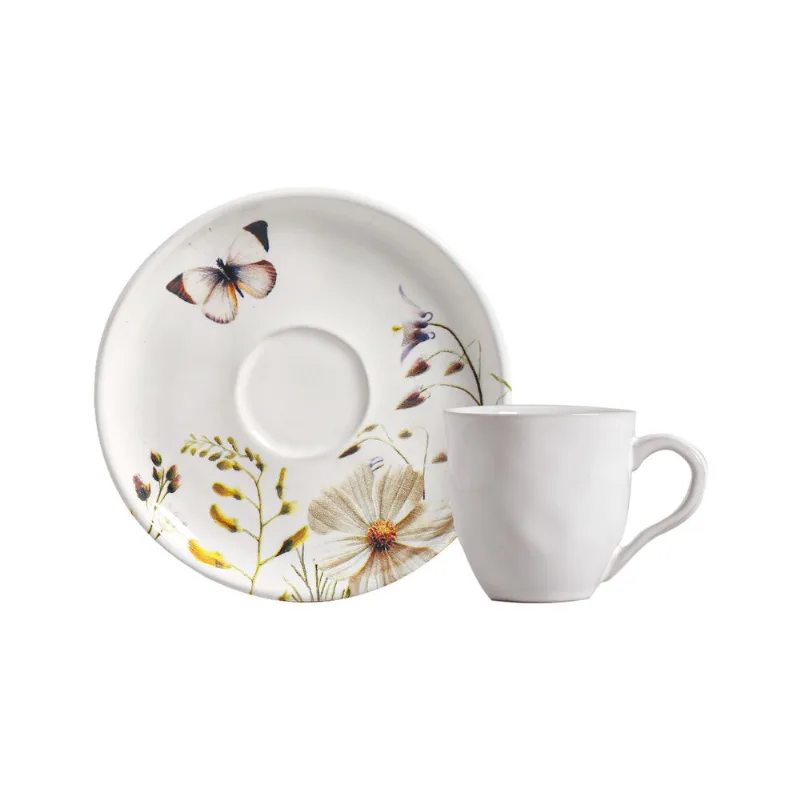 Conjunto com 6 Xícaras De Café com 6 Pires Bio Encanto 120ml