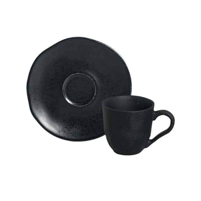 Conjunto com 6 Xícaras de Café com Pires Orgânico Eclipse 120ml