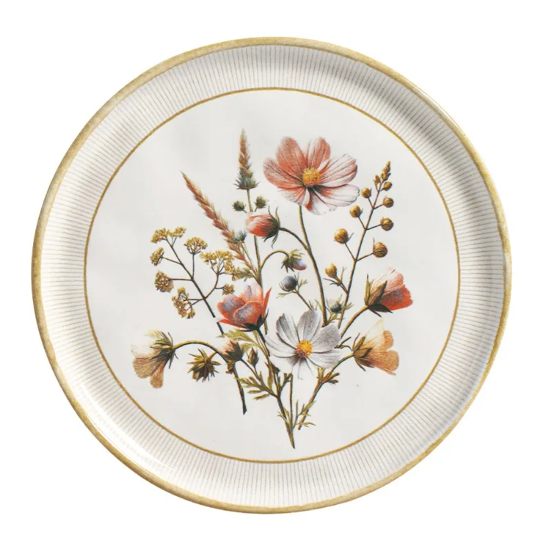 Conjunto com 6 Pratos De Sobremesa Bio Flores do Campo