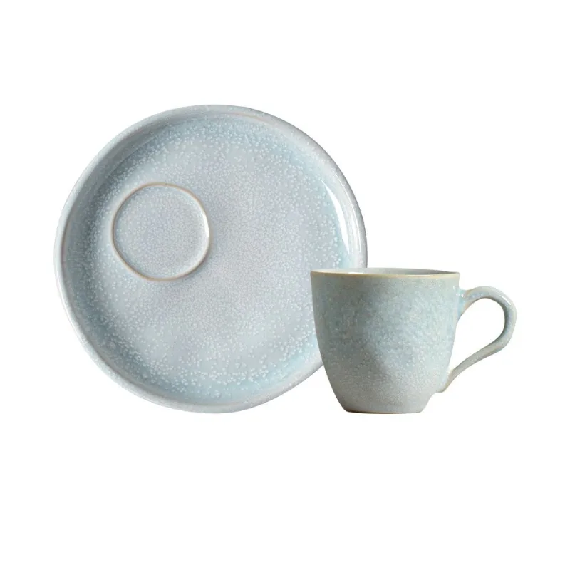Conjunto com 6 Xícaras De Café Orgânico 70ml com 6 Pires Descentralizado Sea