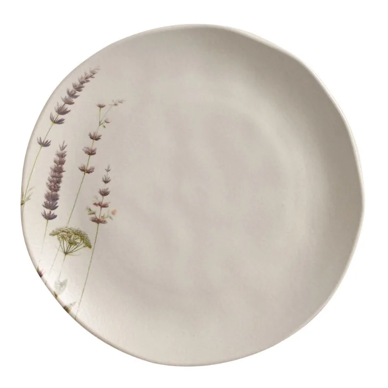 Conjunto com 6 Pratos Raso Orgânico Lavanda Ø26,5cm