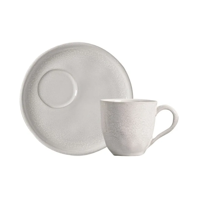 Conjunto com 6 Xícaras De Chá Orgânico 170ml com 6 Pires Descentralizado Moon