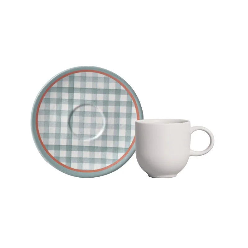 Conjunto com 6 Xícaras de Café com Pires Coup Stoneware Tempo de Festa 97ml