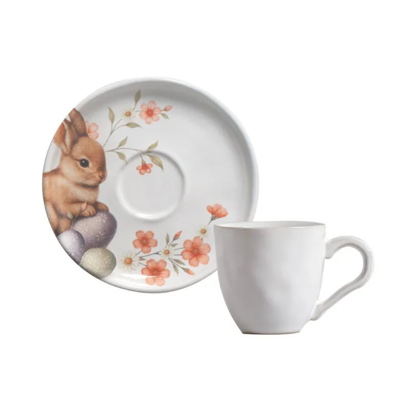 Conjunto com 6 Xícaras De Café com 6 Pires Bio Doce Ninho 120ml