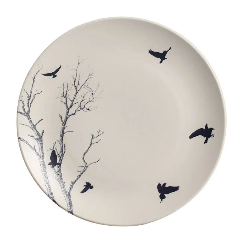 Conjunto com 6 Pratos Raso Coup Stoneware Birds Ø26cm