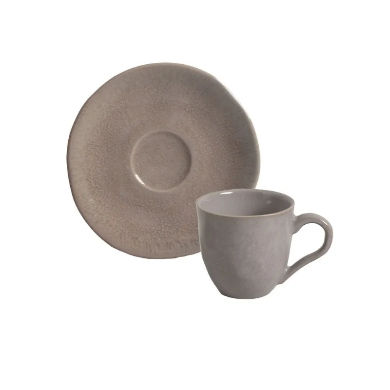 Conjunto com 6 Xícaras de Café com Pires Orgânico Shimeji 120ml