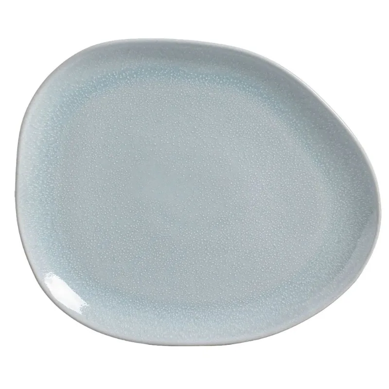 Conjunto com 6 Pratos Raso Oval Orgânico Ceu 31x24x2,5cm