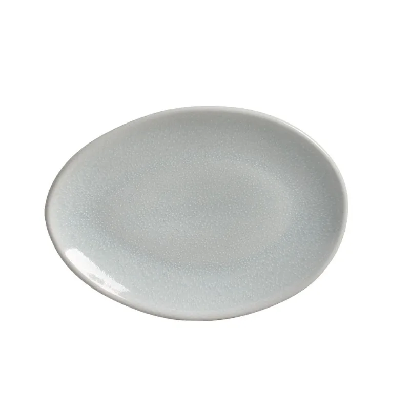 Conjunto com 6 Pratos de Sobremesa Oval Orgânico Ceu 22,5x16,5x2,5cm