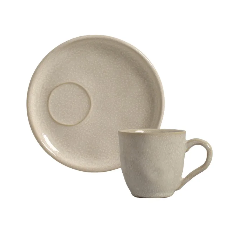 Conjunto com 6 Xícaras De Chá 170ml com 6 Pires Descentralizado Sol