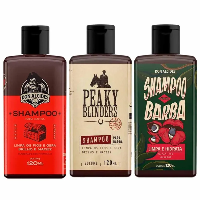 3x Shampoo Barba Negra Peaky Blinders Guaraná Don Alcides