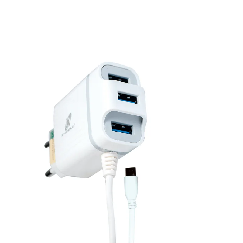 CARREGADOR ULTRA RAPIDO LIGHT 8P 3 ENTRADAS 4.1 R.XC-UR24 ÚNICA