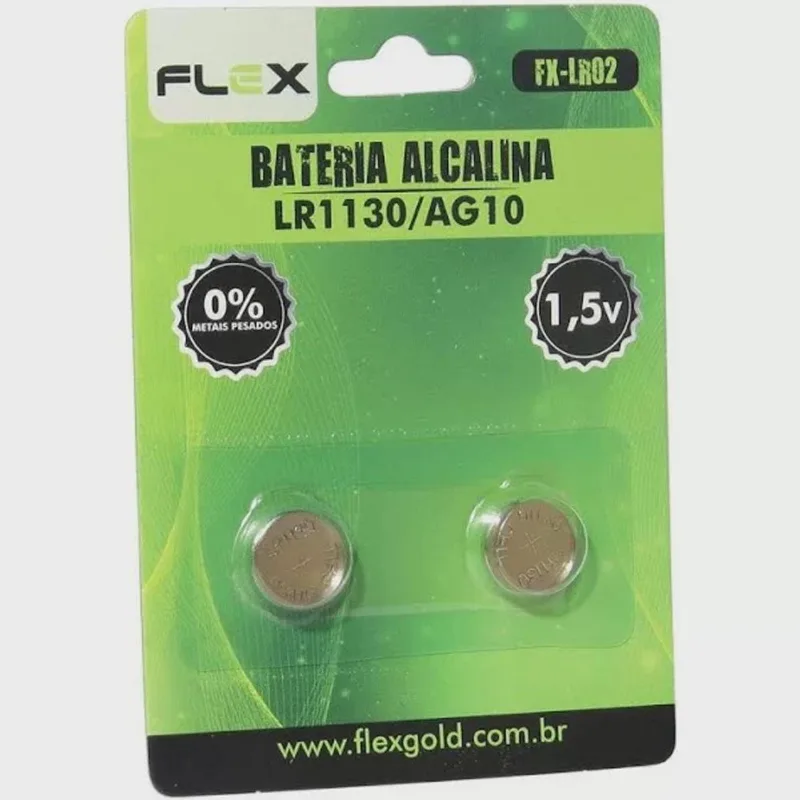 Bateria LR1130 / AG10 1,5V cartela com 2 pçs