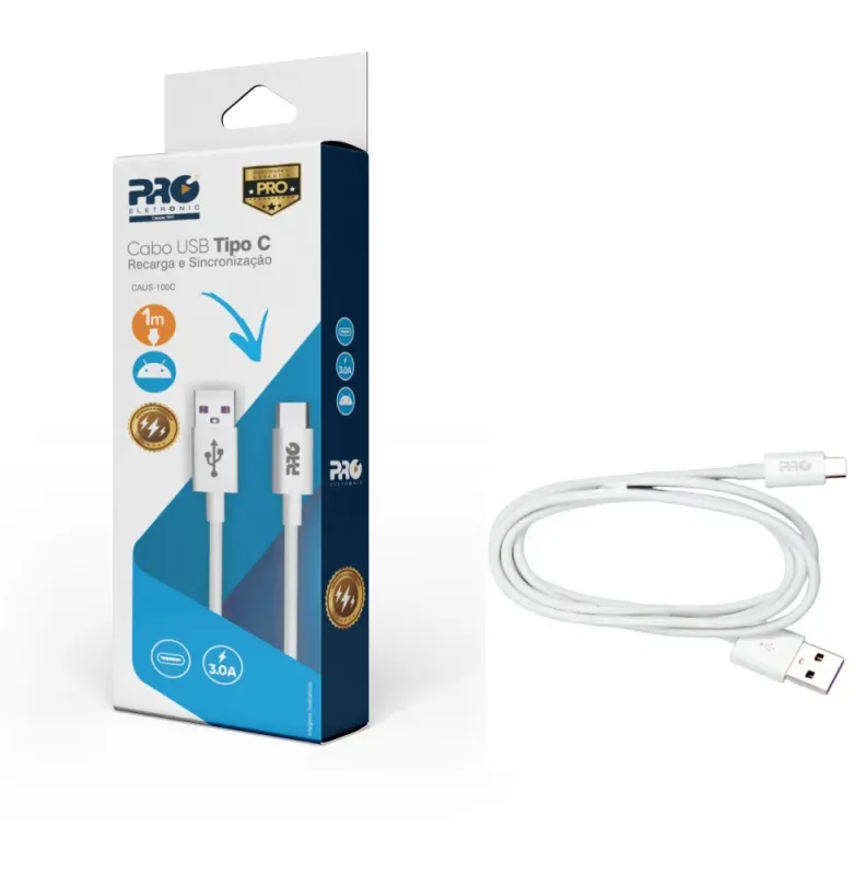 Cabo De Dados Carregador de Celular USB x USB C Tipo C Turbo