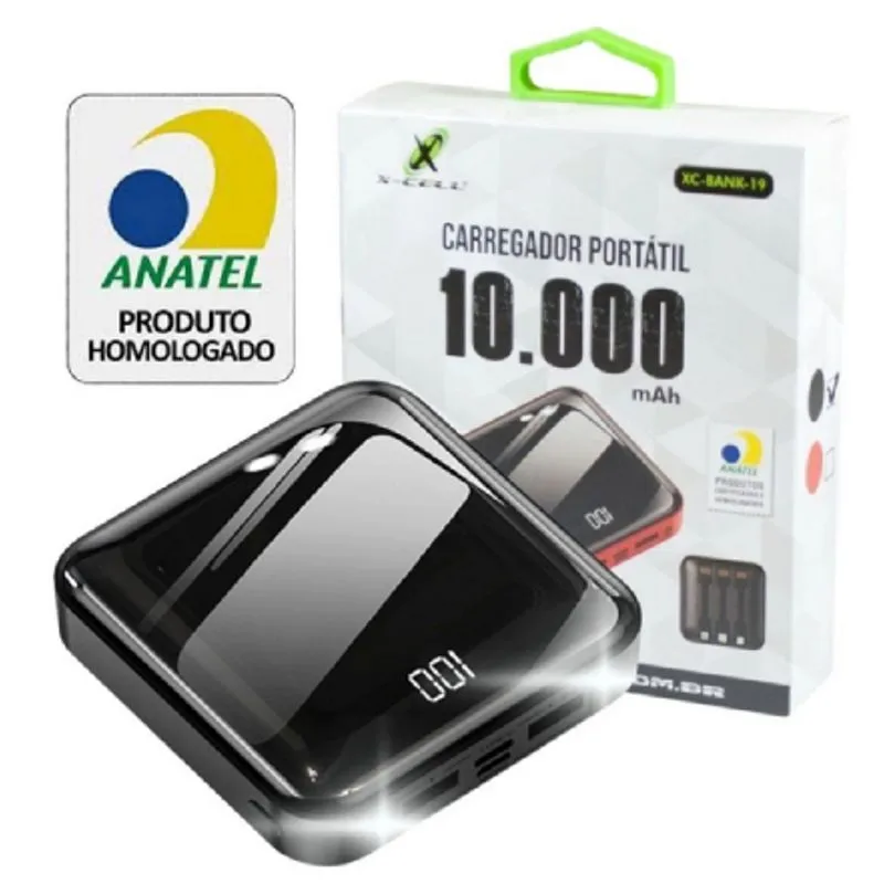 Carregador Portatil Power Bank Bateria Externa 10000 Mah Cabo Usb C -X-Cell