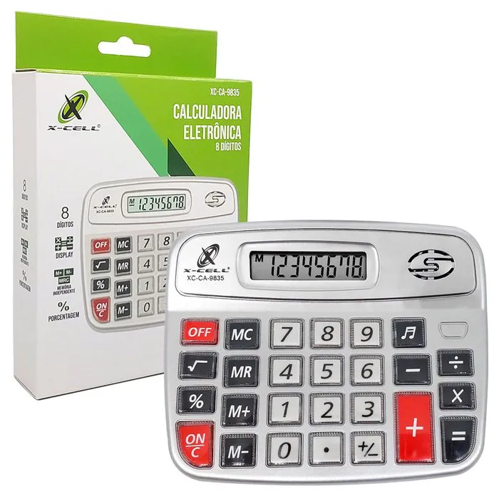 Calculadora Eletrônica X-Cell, 8 Dígitos - XC-CA-9835 - Primex - Distribuição de Produtos de Tecnologia para Empresas