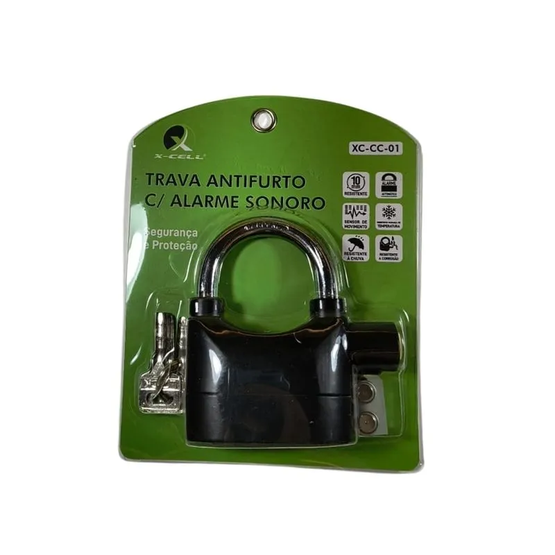 Cadeado Trava Antifurto Com Alarme Sonoro XC-CC-01