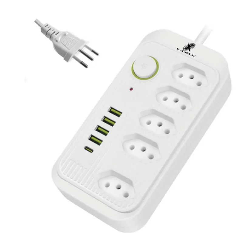 Filtro De Linha 5 Tomadas 4 Usb / Usb C Bivolt Cabo 2 Metros