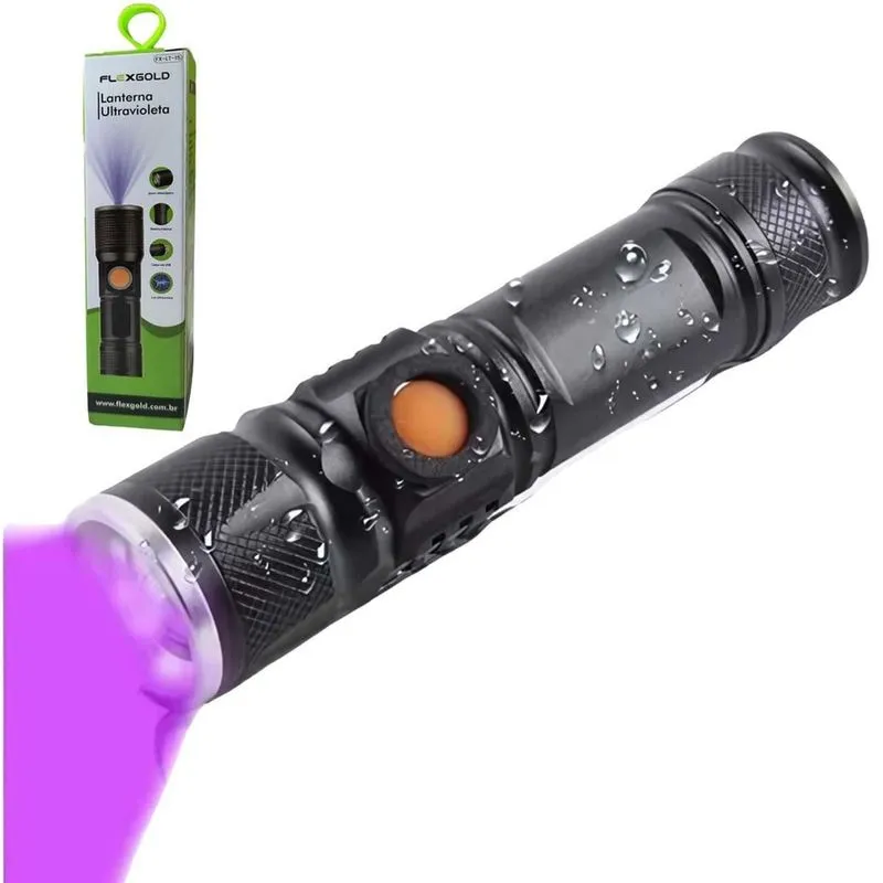 Lanterna Ultravioleta Flex Recarregável Usb Zoom 4X