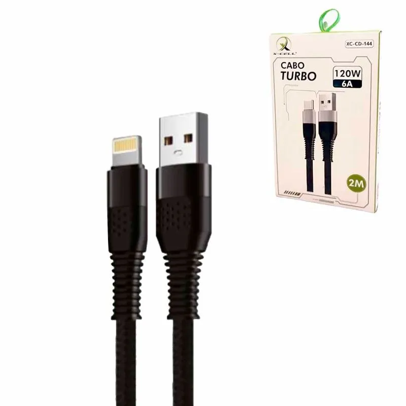 Cabo USB Tipo C 6A 2 Metros Preto XC-CD-144 X-cell - UN