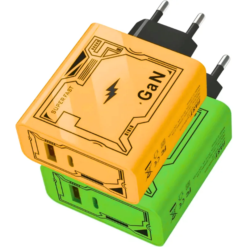 Carregador Turbo GaN 120Watts PD USB-A e USB-C - Cores Sortidas
