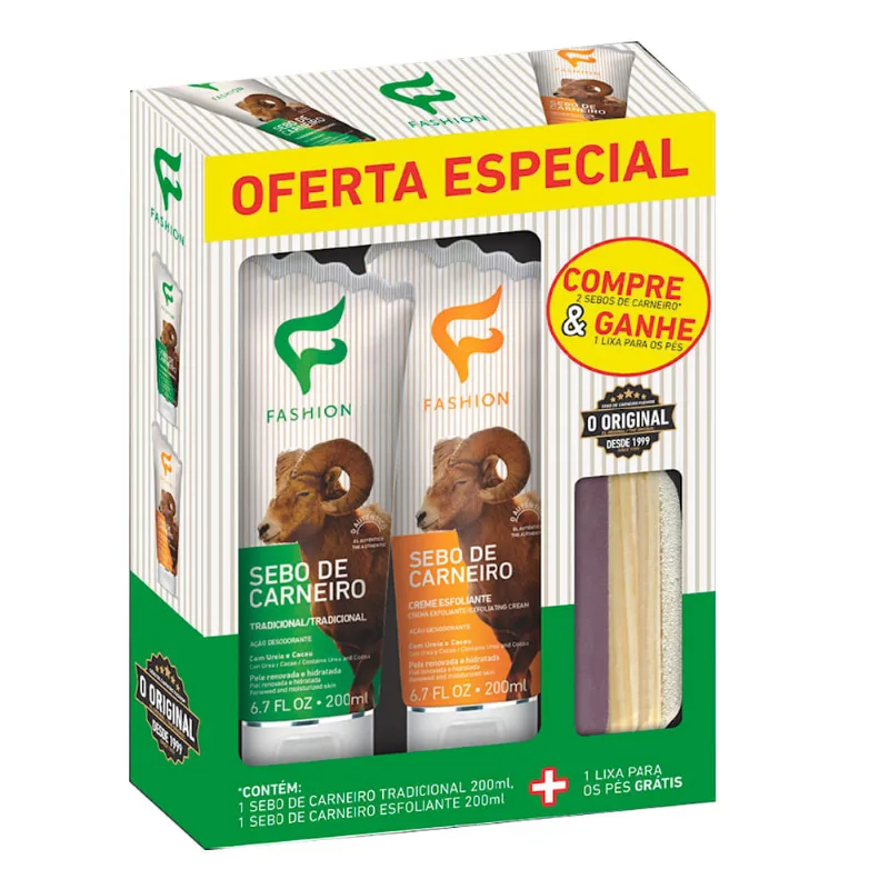 Kit Loção Sebo De Carneiro Grátis Lixa Para Pés