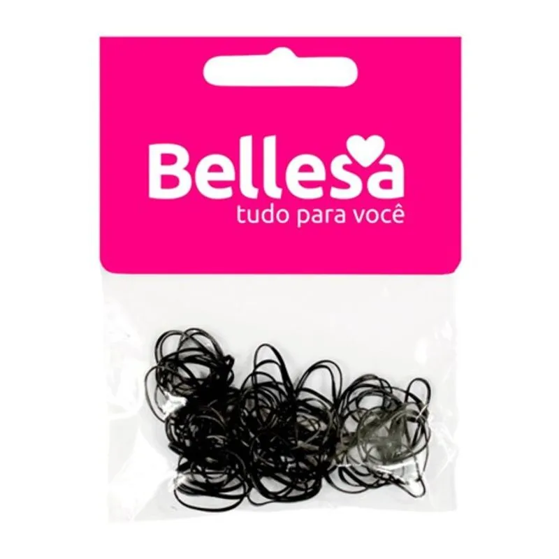 Elástico De Cabelo Bellesa 75 Unidades Silicone Preto ELASTICO CAB BELLESA 75UN SILICONE PRET