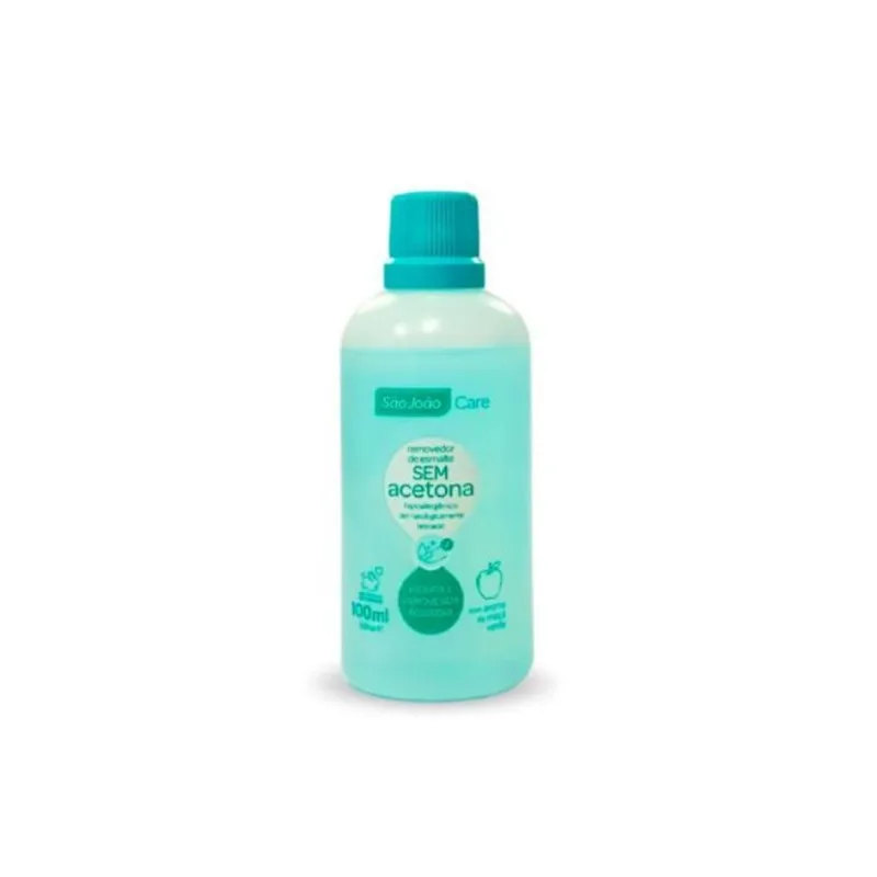 Removedor de Esmalte São João Care Sem Acetona Aroma Maçã Verde 100ml REMOVEDOR S/ACETONA MACA VERDE SAO JOAO