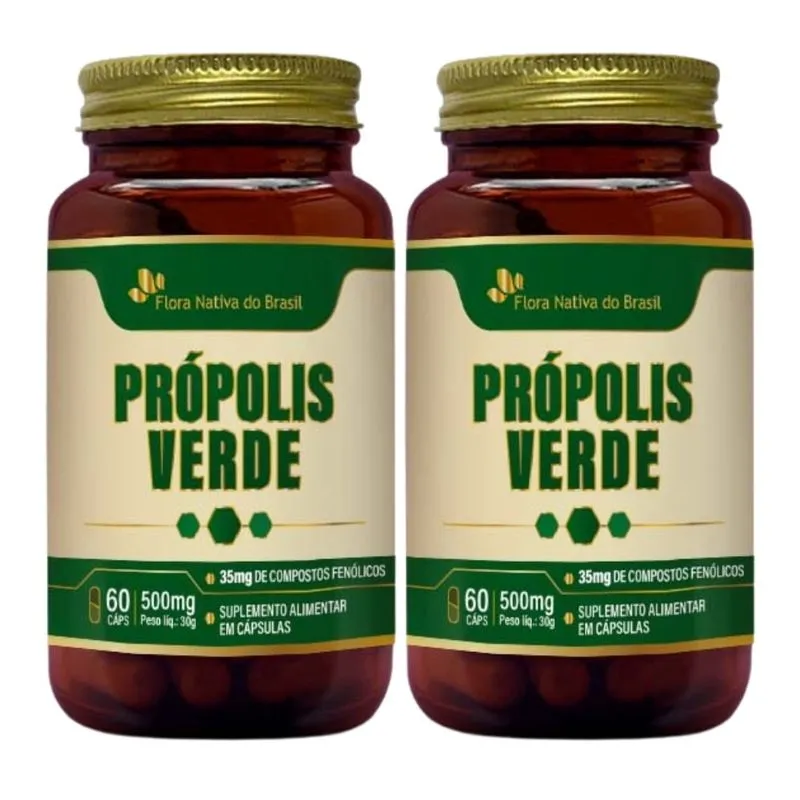 2 Propolis Verde 500mg 60 Caps